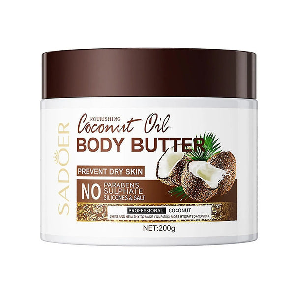 SADOER Coconut Moisturizing Body Butter Skin Moisturizer Smooth Rough Deep Hydration Cream 200g SD35530