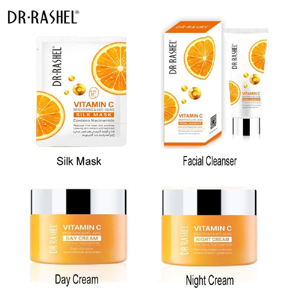 DR.Rashel 4 PC Vitamin C Brightening & Anti Aging Skin Care Series