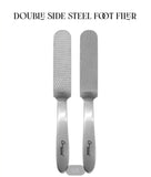 Stainless Steel Double Sided Foot Filer, Pedicure Foot Scrub Callus Remover Hard Skin Scraper Filer