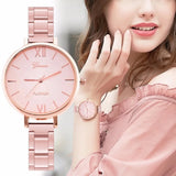 GENEVA New Rose Gold Luxury Chain Analog Watch For Women With Gift Box