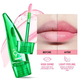 Miss Beauty New  Aloevera Soothing Gel Lip balm Color Changing lip gloss MATTE ME Aloe Vera 99% Soothing Gel Magic Lip Gloss Light Pink Shade