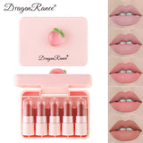 Dragon Ranee 5Pcs Long Lasting Moiturizing Matte Mini Lipistick Set