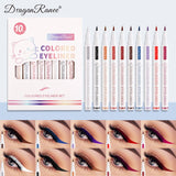 Dragon Ranee Colorful Eyeliner Pencil Kit Matte Waterproof Eyeliner - 10Pcs