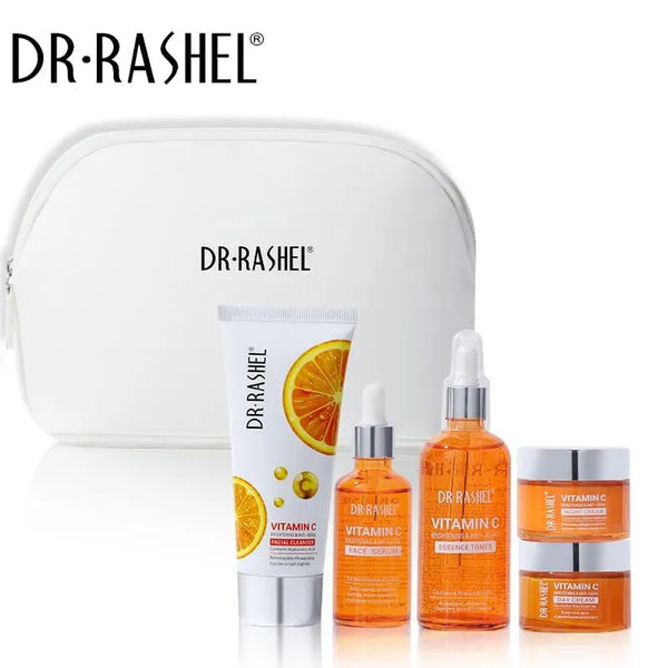DR.Rashel New 5 PCS Vitamin C Brightening & Anti-Aging Skin Care Series With Pouch DRL-1739