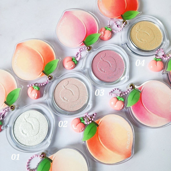 HUDA MOJI Peach-Themed Keychain Blusher & Highlighter