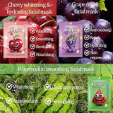 KORMESIC Pack of 7 Beauty Fruit Face Masks Paper Sheet Skin Care Moisturizing Face Mask