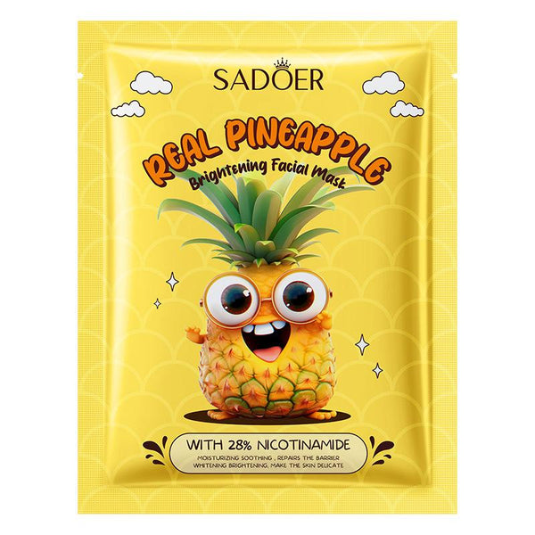 SADOER 1 Pc Real Pine Apple Brightening Nourishing Hydrating Mask Niacinamide Fruit Mask Series