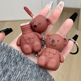 New Bear Keychain Style Trendy LIP GLOSS MATTE MAKE UP YOUR LIPS .