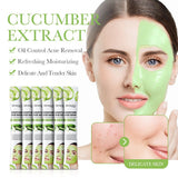 BIOAOUA 10pcs Cucumber Face Mask Mud Oil Control Refreshing Moisturizing Facial Mask Delicate Tender Skin Care 80g BQY94568