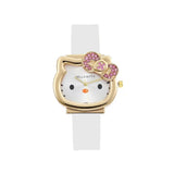 Hello Kitty New Luxury Rubber Straps Analog Quartz Stylish Kity Dial Watch For Women White (With Gift Box)