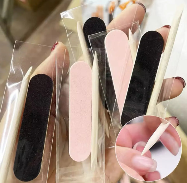 Professional Nail Cleaning Care Kit Double-sided Buffing Sanding Baby File With Stick Double-sided Buffing Sanding Baby File With Stick