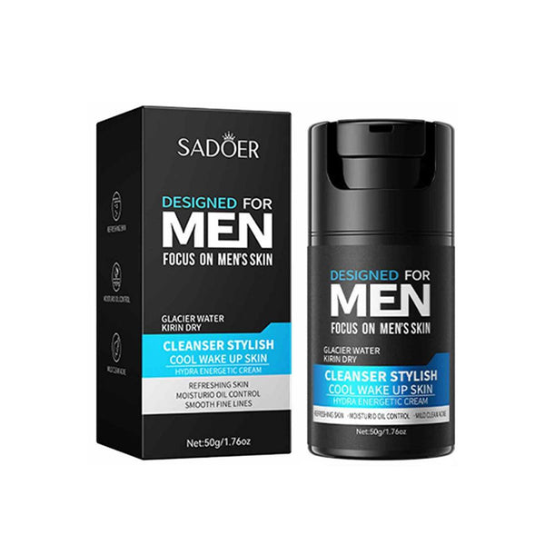 Sadoer Men's Skin Firming Face &Fine Line Removal Cream Anti Aging Eye Skin Repair Moisturizer Facial Oil Control Cleanser 50g Sd96284