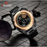 BELLEDA Original Luxury Brand Top Quality Digital Chain Wrist Watch For Men With Box -9220