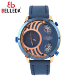 BELLEDA Original Luxury Brand Analog Quartz Time Leather Straps Quartz Waterproof Wrist Watch For Men With Box - 9257