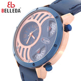 BELLEDA Original Luxury Brand Analog Quartz Time Leather Straps Quartz Waterproof Wrist Watch For Men With Box - 9257