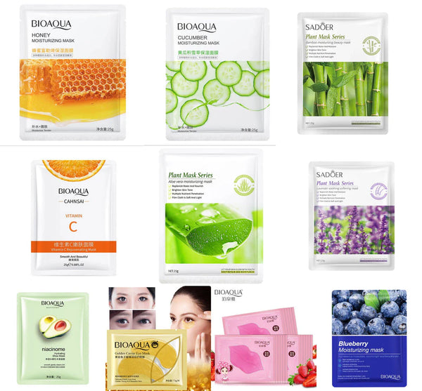Pack Of 50 Pcs Random Moisturizing , Glowing , Anti Aging Deep Repair Sheet Masks 1x50