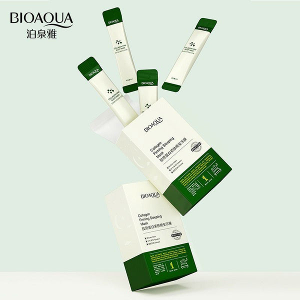 Pack of 3 BIOAQUA Collagen Firming Sleeping Mask - Anti Aging Skin Nourishing Gel Mask - 4ml*20 BQY96346