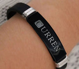 CURREN Original Black Rubber Straps Bracelet For Men Bands For Men & Bracelet for boys