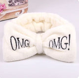 Miss Beauty New OMG Facial Hairband, Headband, Facial Band , Facial Makeup  Headband Bow Plush Cute Solid Color Bath Headband