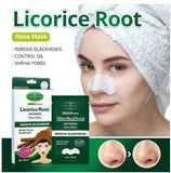 Aichun Beauty 5pcs Licorice Root Nose Mask Salicylic Acid Remove Blackheads Nose Cleaner Herbal Control Oil White Nose Pore Strips For Girls , Men & Women