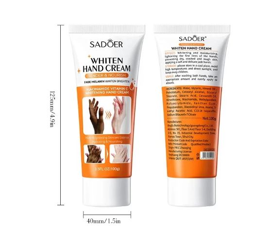 Sadoer Dark Knuckles Fast Whitening Anti Cracking Cream Niacinamide Vitamin C Whitening Hand Cream SD04130