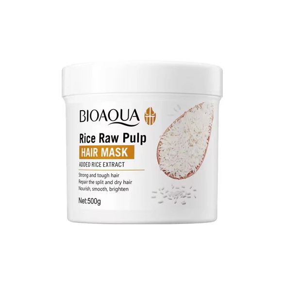 BIOAQUA Ric Raw Pulp Hair Mask For Dry Damaged Hair 500g in jar  BQY51810