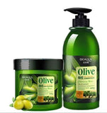 BIOAQUA 2Pcs Olive Shampoo / Olive Anti-Dandruff Hair Mask Restores Damaged Hair Deeply Nourishes 500g + 400ml