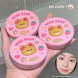 Gege Bear Cute Skin Smooth  Compact Powder Concealer Lasting Oil Control Matte Makeup Setting Powder Waterproof Face Brightening