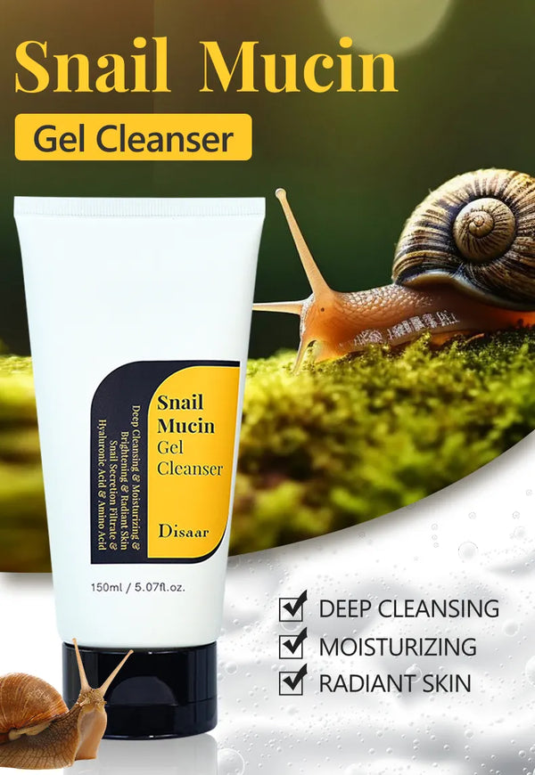 Disaar Snail Mucin Gel Cleanser - Natural Snail Secretion Filtrate Face Wash, 150ml, Nourishing & Brightening, Deep Cleansing for Radiant Skin DS5470