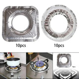 10Pcs Aluminium Stove Disposable Cover Gas Burner Cleaning Pad Mat Kitchen