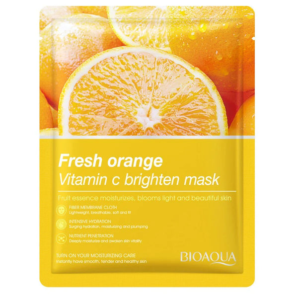 BIOAQUA 1 Piece  Fresh Orange Vitamin C Brighten Face Sheet Mask
