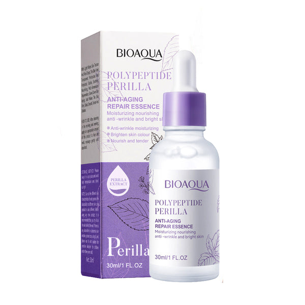 Bioaqua Hyaluronic Acid Moisturizing Nourish Polypeptide Perilla Anti-Aging Face Serum Smooth Pores Repair Essence 30ml BQY53904