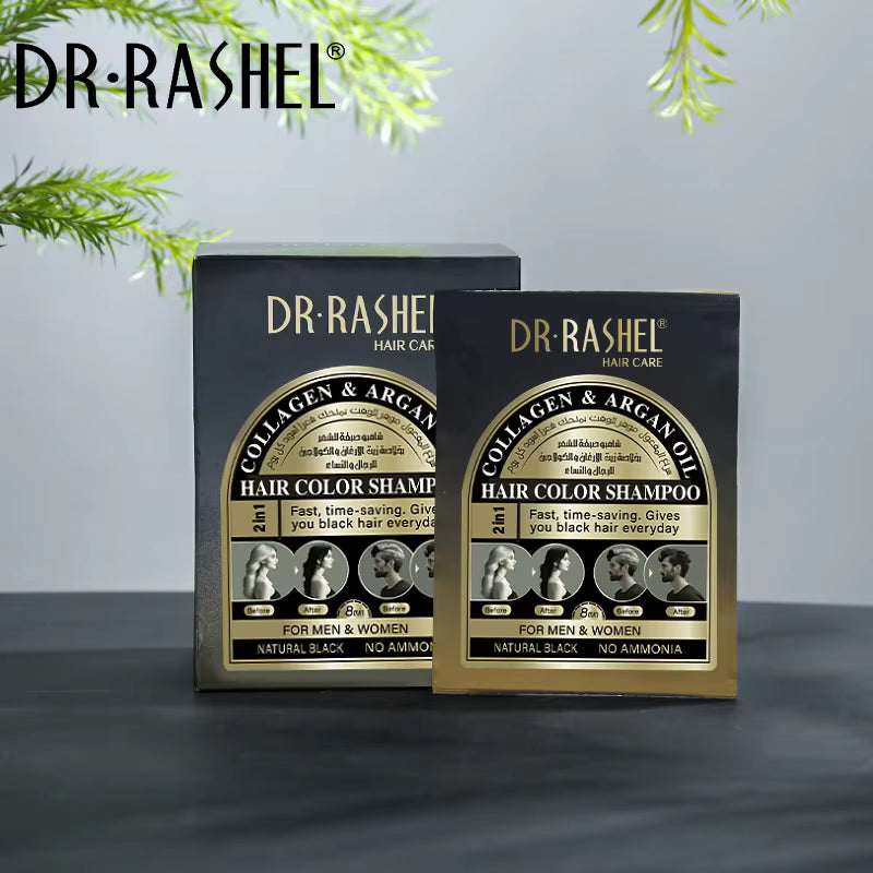 Dri Rasel 2 DR.Rashel 2-in-1 Collagen and Argan Oil Hair Color Shampoo – Miss Beauty