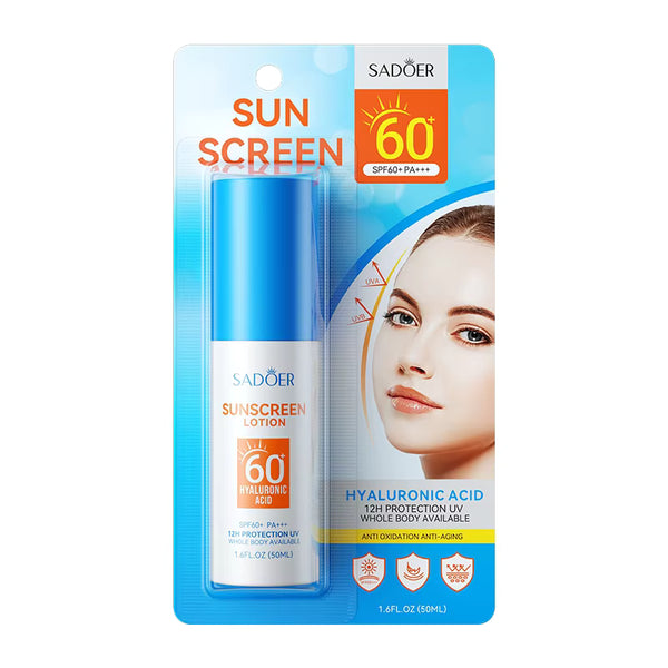 SADOER 12 Hours Protection UV Sunscreen Spf60+ Hyaluronic Acid Anti Oxidation Anti-Aging Sun Cream Lotion Sunscreen SD50745