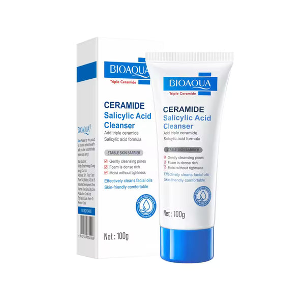 BIOAQUA Ceramide Salicylic Acid Facial Cleanser Deep Cleansing Oil Control Whitening Brightening & Moistening Face Wash Facial Wash Cleanser BQY34908