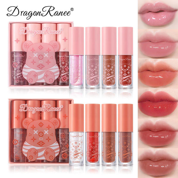 Dragon Ranee 04 Pcs Shine Water Lip Gloss Plumping Lip Oil LIP Gloss D8002