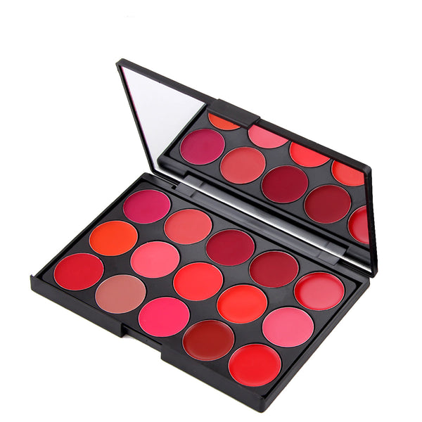 15 Color Matte Lipstick Palette Waterproof Velvet Matte Lip Cream 15 Colors Red Brown Pigments Makeup Matte Lipsticks Set Palette Makeup Kit