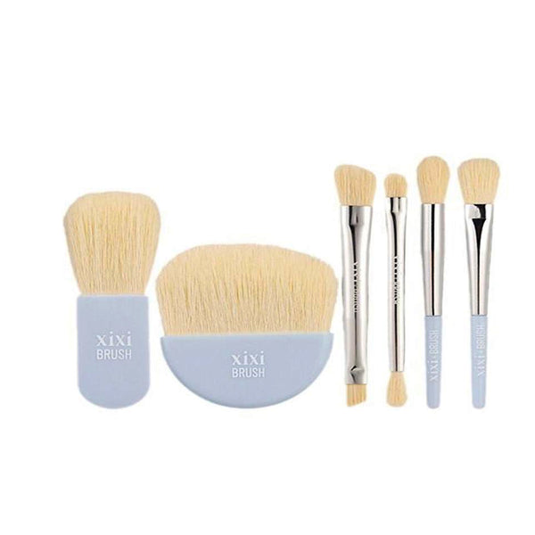 Julystar 6Pcs Mini Travel Women Makeup Brushes Set Portable Concealer Brush Beauty Foundation Eye Shadow Tools Eyelash Brushes Box