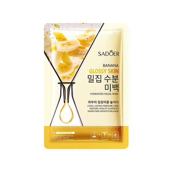SADOER 1 pc Banana Glossy Skin Hydration Facial Sheet Mask