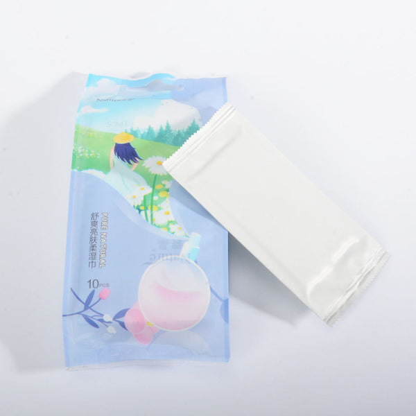 Pure Natural Wet Wipes 10 Pieces Travel Pack