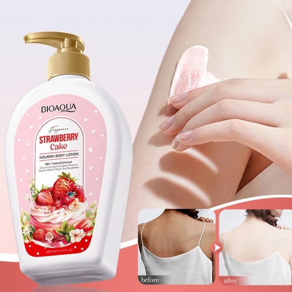 BIOAQUA Strawberry Cake Natural Brightening Nourish Body Lotion 400ml BQY46741