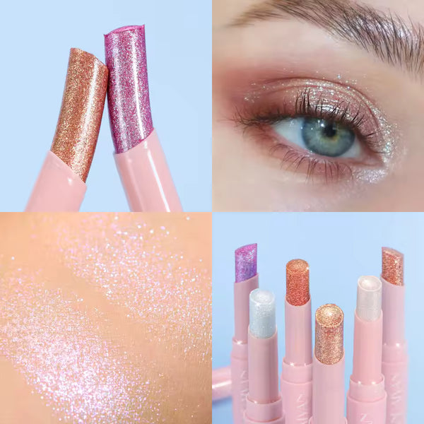 Huxia Beaty Jelly Eyeshadow Highlight Stick, Glitter Shimmer, High Pigmentation, Long Lasting