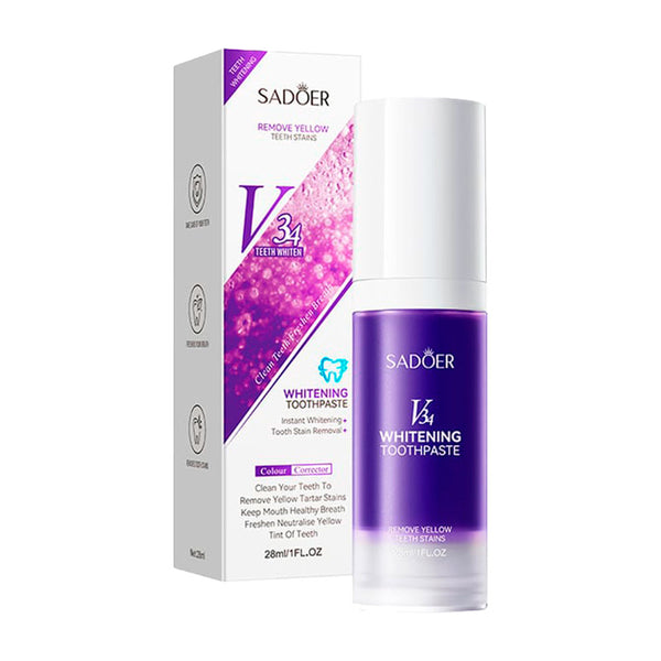 Sadoer V34 Whitening Toothpaste with Fresh Flavor 28ml Toothpaste SD11153