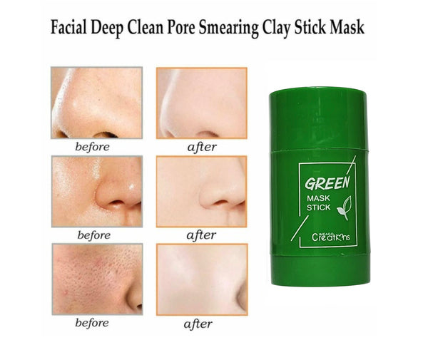 Imeago Creations Green Stick Clay Mask For Deep Cleansing & Tight Of Pores With green tea Extract 40g