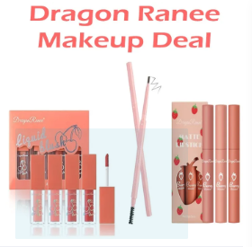 Dragon Ranee 3 pcs Makeup Kit Blushes & Lipstick Set 2 In1 Eyebrow Pencil