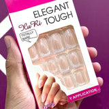 1 PC Box/12 PCs Elegant Tough French Nails Self-adhesive Artificial Nails Full Cover Nail Short Simple Nail Beauty Tips Naked Pink French