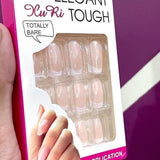 1 PC Box/12 PCs Elegant Tough French Nails Self-adhesive Artificial Nails Full Cover Nail Short Simple Nail Beauty Tips Naked Pink French