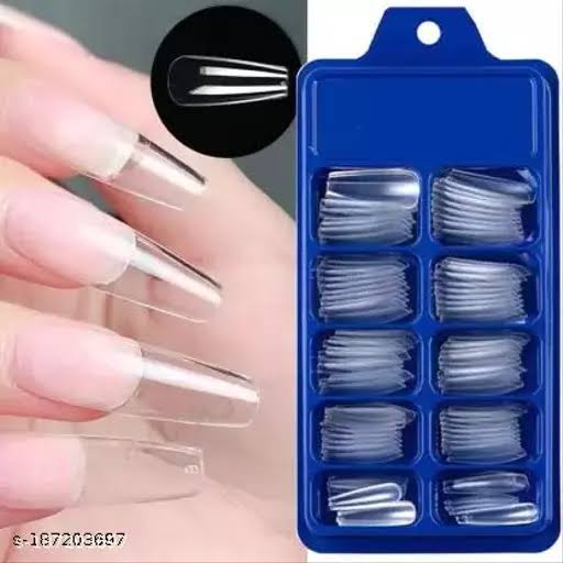 100 pcs Transparent/White Ballerina Artificial Nails