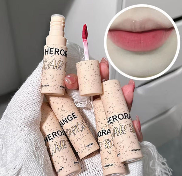 HERORANGE 5PCS Lip Gloss Lip Glaze Set Box Matte Silky Smooth Light Color Waterproof Easy Remove Makeup Students Natural Lip Makeup