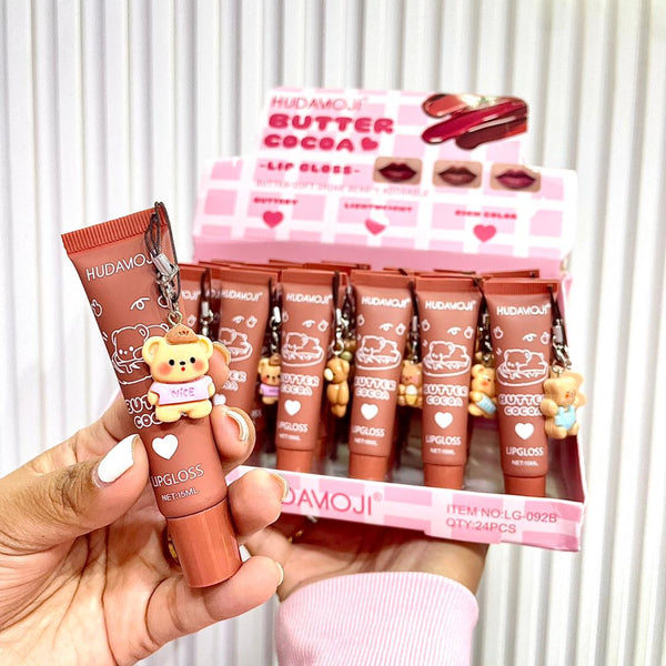 HudaMoji Butter Cocoa Lip Gloss – Butter-Soft Shine, Rich Nude Shades  LG-092B)